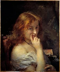 Jeune femme à sa toilette