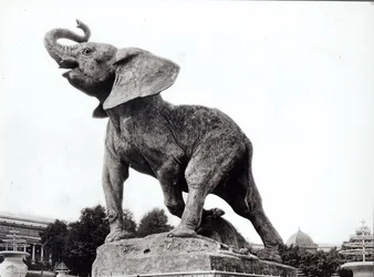 Jeune éléphant pris au piège (1878) par Emmanuel Fremiet (1824-1910) devant le Palais du Trocadéro, construit pour l
