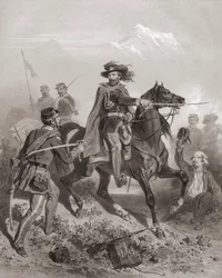 Giuseppe Garibaldi à la bataille de Varèse. (impression)