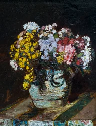Un vase de fleurs sauvages, vers 1870-80