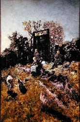 Paysage avec figures et chèvres, avant 1866