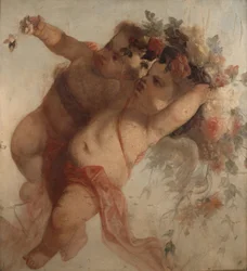 Musicien amoureux, fragment de la décoration de l