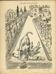Illustration de Adolphe dit Willette (1857-1926) dans Le Rire, 27/02/09 - Les ceusses que on des chiens - Architecture Urbanisme, Animaux - Chien, Pitt-Bull
