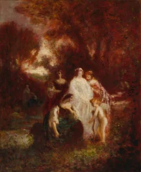 Figures dans les bois, vers 1857-1862
