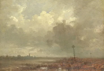 Vue de rivière au soir