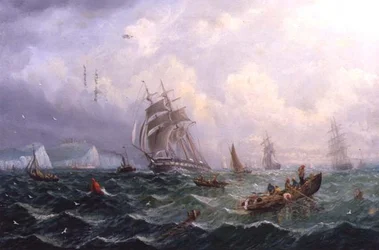 Navires dans une mer agitée de Scarborough