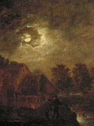 Ferme au clair de lune