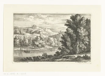 Paysage avec une rivière et un château