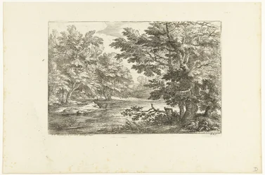 Paysage avec un petit lac