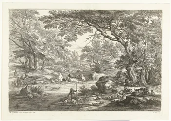 Paysage avec chasseurs au repos (Paysages avec chasseurs)