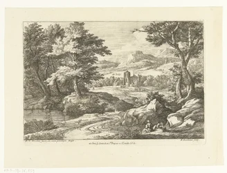 Paysage avec deux figures le long d