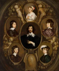 Portrait de Constantijn Huygens (1596-1687) et de ses cinq enfants