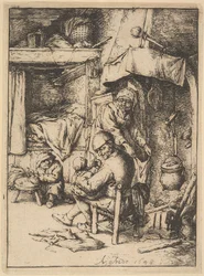 Père de famille donnant du bouillon à son bébé, 1610-85