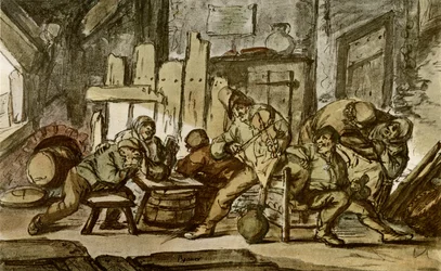 Le musicien paysan dans une taverne de village