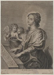 Sainte Cécile jouant de l