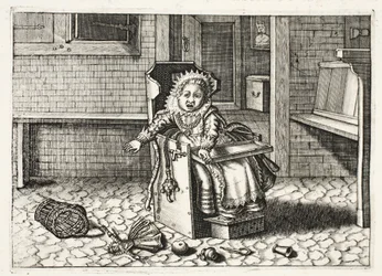 Bébé pleurant pour ses jouets, illustration de 