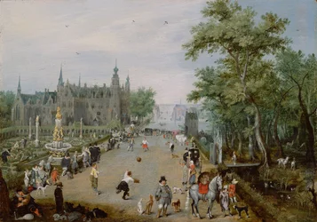 Jeu de Paume devant un palais de campagne, vers 1614