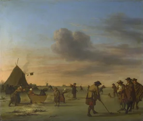 Golfeurs sur la glace près de Haarlem, 1668