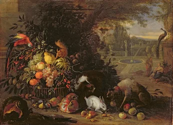 Nature morte dans un jardin, vers 1700