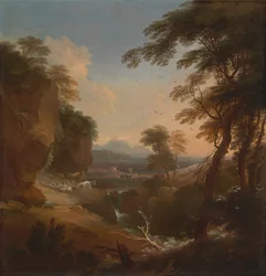 Paysage avec montagnes lointaines