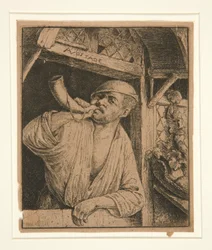 Boulanger sonnant son cor