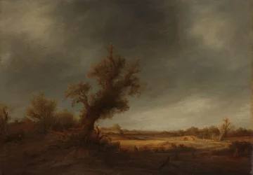 Paysage avec un vieux chêne