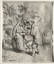 Homme conversant avec une femme