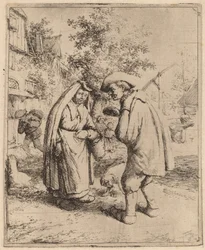 Homme et femme parlant