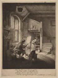 Peintre dans son atelier