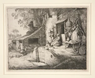 Femme filant à la porte d