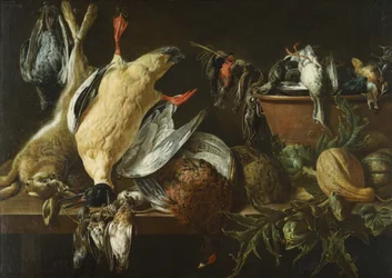 Nature morte au gibier et aux légumes