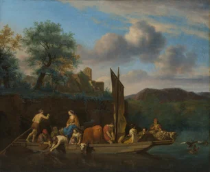 Paysage italien avec un ferry