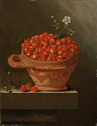Nature morte avec des fraises dans un pot en argile, 1704