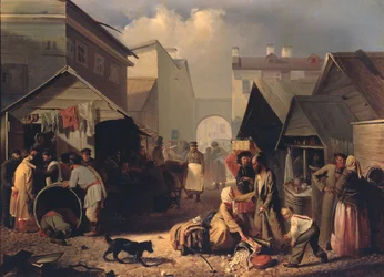 Étal de rafraîchissements à Saint-Pétersbourg, 1858