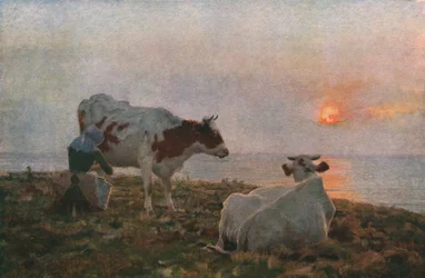Le Soleil couchant, vers 1897, vers 1930