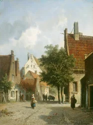 Scène de rue à Amsterdam (huile sur bois)