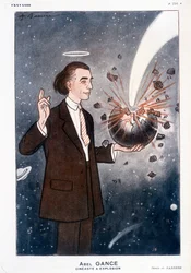 Abel Gance (1889-1981), cinéaste explosif. Dans Fantasio 01/12/1930. Dessin de Barrère.