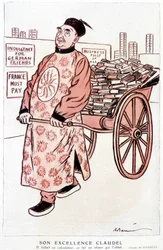 Caricature de Paul Claudel, poète et dramaturge français - par Barrère, dans « Fantasio » du 01/01/1927