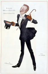 Caricature par le comte Boni de Castellane - Illustration par Adrien Barrère (1877-1931) dans «Fantasio»