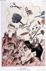 Dessin humoristique sur Pablo Picasso par Barrère - dans Fantasio, du 15/11/1928.