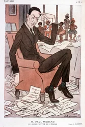 Portrait humoristique de Paul Morand - par Barrère dans «Fantasio» du 15/09/1928