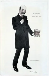 Joseph Caillaux, ministre des finances - Illustration par Adrien Barrère (1877-1931) dans "Fantasio" du 15/02/1907