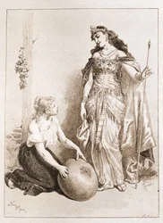 Cendrillon - dans "Les Contes de Fées" de Charles Perrault, illustrations par Adrien Marie