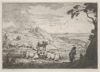 Paysage avec vaches