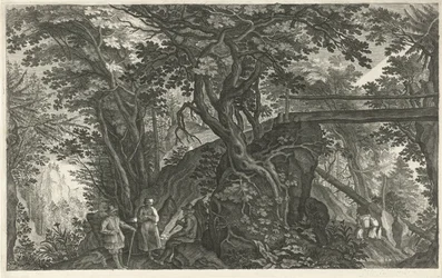Paysage forestier avec un pont