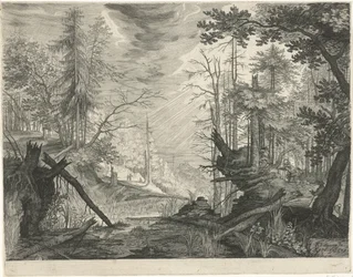 Trois chasseurs près d