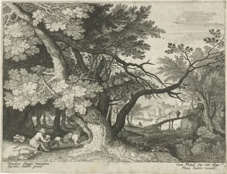 Paysage avec deux chasseurs