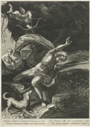 Narcisse à la source (Hercule et Cerbère)