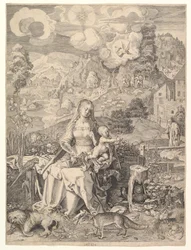 Vierge et Enfant dans un paysage
