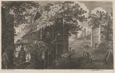 Gondoles sur une rivière près d